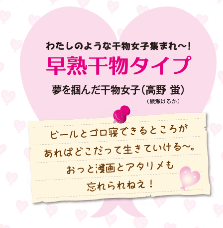 わたしのような干物女子集まれ～！早熟干物タイプ 夢を掴んだ干物女子（高野 蛍(綾瀬 はるか)） 